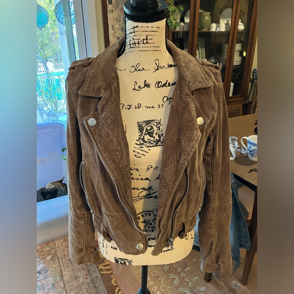 Brown Soft Suede Moto Jacket